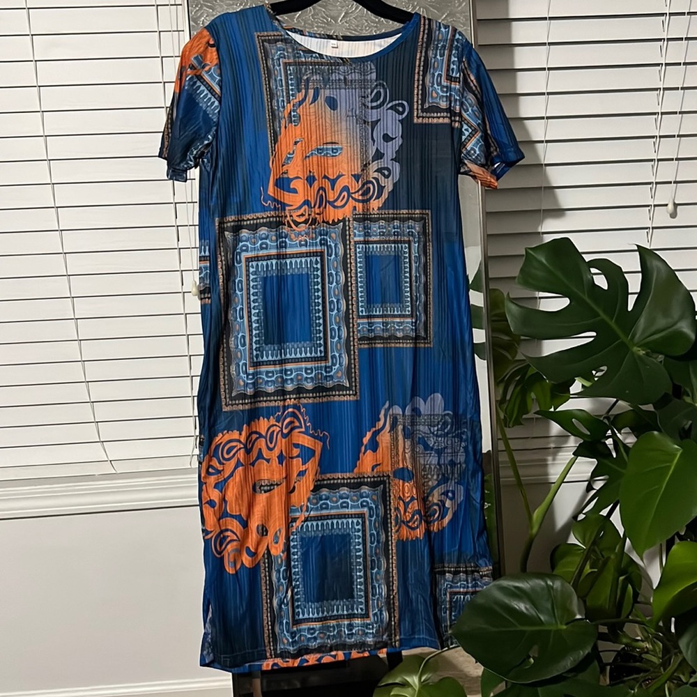 Blue dress super stretchy
